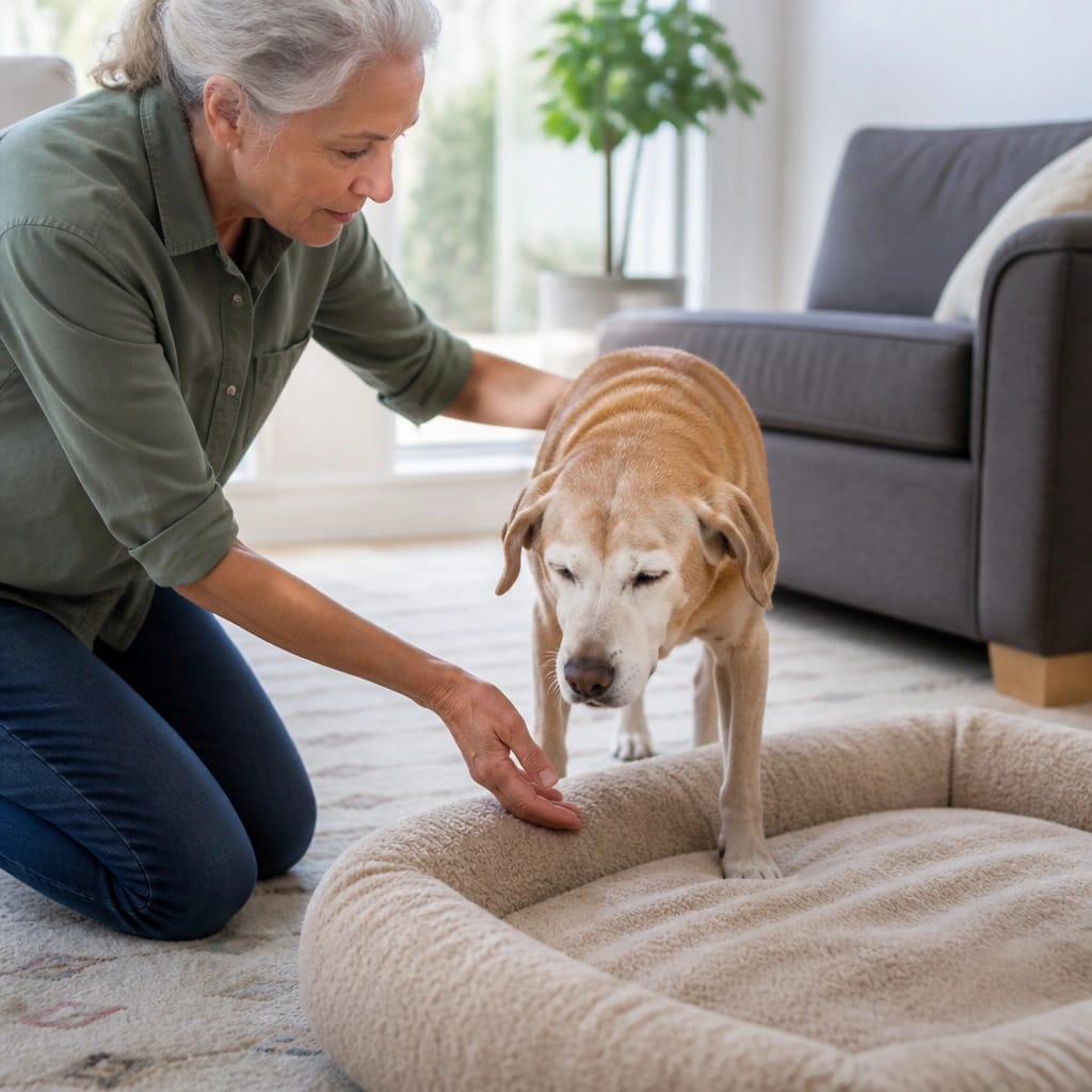 Helping a Dog With Vision Loss Find Their Bed