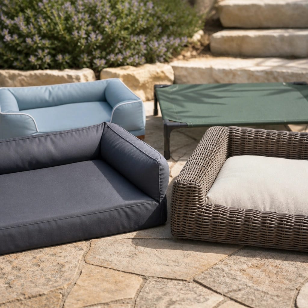 The Main Outdoor Dog Bed Materials Compared